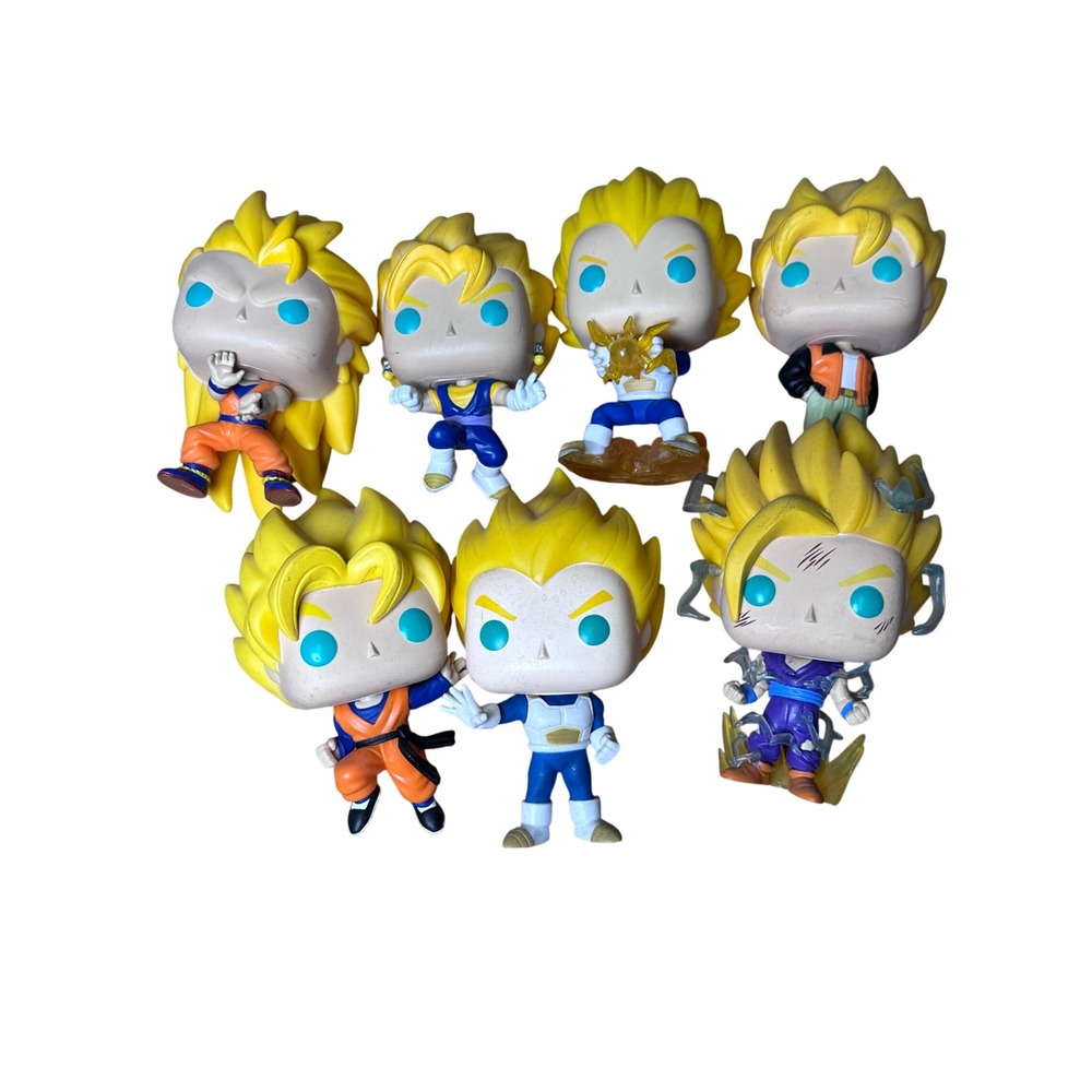 Funko Pop Dragon Ball Z Lot Super Saiyan Goku Vegeta Vegito Trunks 7 Figures